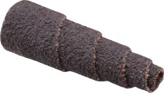 Merit Abrasives - 1-1/2" Long x 1/2" Diam, Aluminum Oxide, Full Taper Cartridge Roll - 60 Grit, 1/8" Pilot Hole Diam, Medium Grade - Benchmark Tooling
