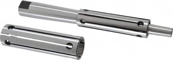 Interstate - 1 to 1-1/4" Grip, Expanding Lathe Mandrel - 1" Shank Diam, 4" Sleeve Length, 9" Arbor Length - Benchmark Tooling