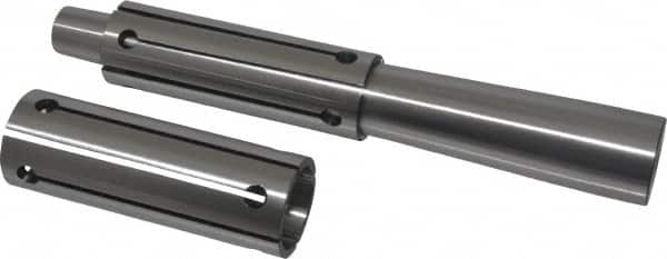 Interstate - 1-1/4 to 1-1/2" Grip, Expanding Lathe Mandrel - 1-1/4" Shank Diam, 4" Sleeve Length, 9" Arbor Length - Benchmark Tooling