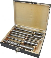 Interstate - 1/2 to 2" Face Diam, Expanding Lathe Mandrel Set - 1/2 to 2" Grip, 8 Pieces - Benchmark Tooling