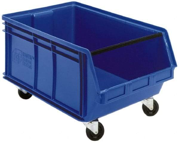 Quantum Storage - 300 Lb. Load Capacity, 29" Deep, Black Polyethylene Hopper Stacking Bin - 14-7/8" High x 18-3/8" Wide x 29" Long - Benchmark Tooling