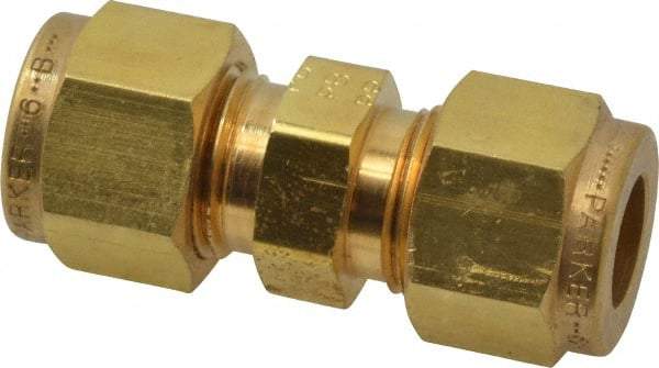 Parker - 3/8" OD, Brass Union - 2,300 Max Working psi, 5/8" Hex, Comp x Comp Ends - Benchmark Tooling