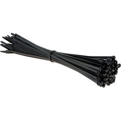 Thomas & Betts - 11.6" Long Black Nylon Standard Cable Tie - 50 Lb Tensile Strength, 1.41mm Thick, 4" Max Bundle Diam - Benchmark Tooling