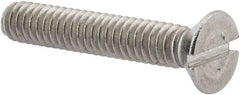 Value Collection - 1/4-20 UNC, 1-1/2" OAL Slotted Drive Machine Screw - Flat Head, Grade 316 Stainless Steel, Uncoated, Without Washer - Benchmark Tooling