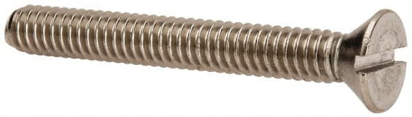 Value Collection - 1/4-20 UNC, 2" OAL Slotted Drive Machine Screw - Flat Head, Grade 316 Stainless Steel, Uncoated, Without Washer - Benchmark Tooling