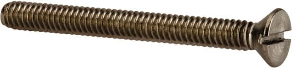 Value Collection - 1/4-20 UNC, 2-1/2" OAL Slotted Drive Machine Screw - Flat Head, Grade 316 Stainless Steel, Uncoated, Without Washer - Benchmark Tooling