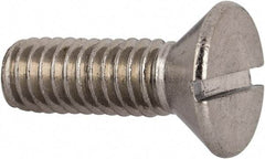 Value Collection - 5/16-18 UNC, 1" OAL Slotted Drive Machine Screw - Flat Head, Grade 316 Stainless Steel, Uncoated, Without Washer - Benchmark Tooling