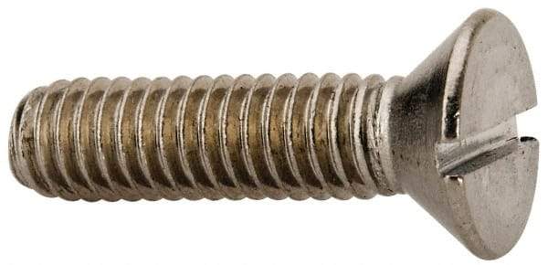 Value Collection - 5/16-18 UNC, 1-1/4" OAL Slotted Drive Machine Screw - Flat Head, Grade 316 Stainless Steel, Uncoated, Without Washer - Benchmark Tooling