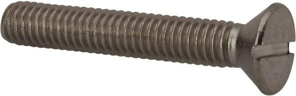 Value Collection - 5/16-18 UNC, 2" OAL Slotted Drive Machine Screw - Flat Head, Grade 316 Stainless Steel, Uncoated, Without Washer - Benchmark Tooling
