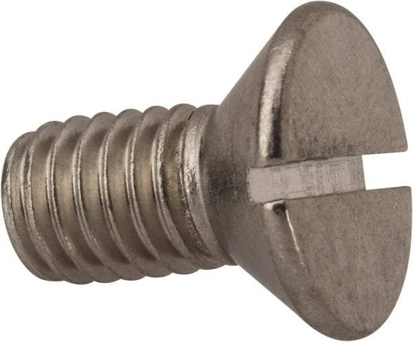 Value Collection - 3/8-16 UNC, 3/4" OAL Slotted Drive Machine Screw - Flat Head, Grade 316 Stainless Steel, Uncoated, Without Washer - Benchmark Tooling