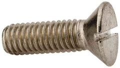 Value Collection - 3/8-16 UNC, 1-1/4" OAL Slotted Drive Machine Screw - Flat Head, Grade 316 Stainless Steel, Uncoated, Without Washer - Benchmark Tooling