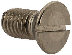 Value Collection - 1/2-13 UNC, 1" OAL Slotted Drive Machine Screw - Flat Head, Grade 316 Stainless Steel, Uncoated, Without Washer - Benchmark Tooling