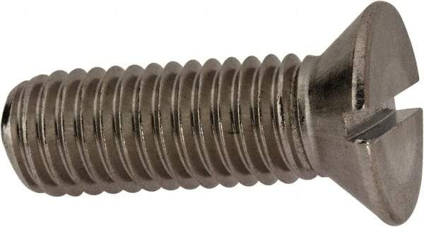 Value Collection - 1/2-13 UNC, 1-1/2" OAL Slotted Drive Machine Screw - Flat Head, Grade 316 Stainless Steel, Uncoated, Without Washer - Benchmark Tooling