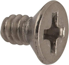 Value Collection - #6-32 UNC, 1/4" OAL Phillips Drive Machine Screw - Flat Head, Grade 316 Stainless Steel, Uncoated, Without Washer - Benchmark Tooling