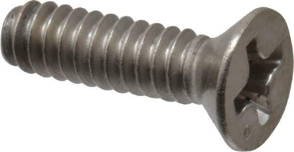 Value Collection - #6-32 UNC, 1/2" OAL Phillips Drive Machine Screw - Flat Head, Grade 316 Stainless Steel, Uncoated, Without Washer - Benchmark Tooling