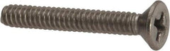 Value Collection - #6-32 UNC, 1" OAL Phillips Drive Machine Screw - Flat Head, Grade 316 Stainless Steel, Uncoated, Without Washer - Benchmark Tooling