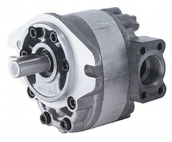 Parker - 2 GPM, 7/8-14 UNF-2B SAE Inlet Size, 2,500 RPM, 1/2" Shaft Diam, SAE AA Mount, Hydraulic Gear Pump - 2.04 GPM at 1,800 RPM, 4.08 GPM at 3,600 RPM, 2,500 psi Max Working Pressure, 7/8-14 SAE Port Size - Benchmark Tooling