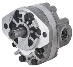 Parker - 7.3 GPM, 1-1/6-12 UNF-2B SAE Inlet Size, 2,500 RPM, 3/4" Shaft Diam, SAE A Mount, Hydraulic Gear Pump - 7.34 GPM at 1,800 RPM, 14.68 GPM at 3,600 RPM, 2,500 psi Max Working Pressure, 1-1/16-12 SAE Port Size - Benchmark Tooling