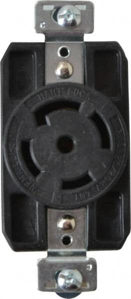 Cooper Wiring Devices - 120/208 VAC, 30 Amp, L21-30R NEMA, Self Grounding Receptacle - 4 Poles, 5 Wire, Female End, Black - Benchmark Tooling