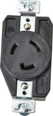 Cooper Wiring Devices - 125 VAC, 20 Amp, L5-20R NEMA, Self Grounding Receptacle - 2 Poles, 3 Wire, Female End, Black - Benchmark Tooling