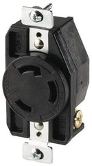 Cooper Wiring Devices - 480 VAC, 30 Amp, L8-30R NEMA, Self Grounding Receptacle - 2 Poles, 3 Wire, Female End, Black - Benchmark Tooling