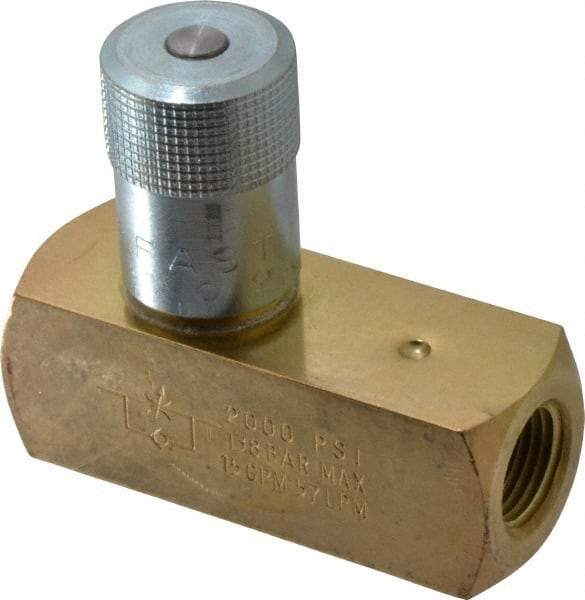 Parker - 15 GPM 1/2 Inlet Brass Hydraulic Control Valve - 1/2-14 Thread - Benchmark Tooling