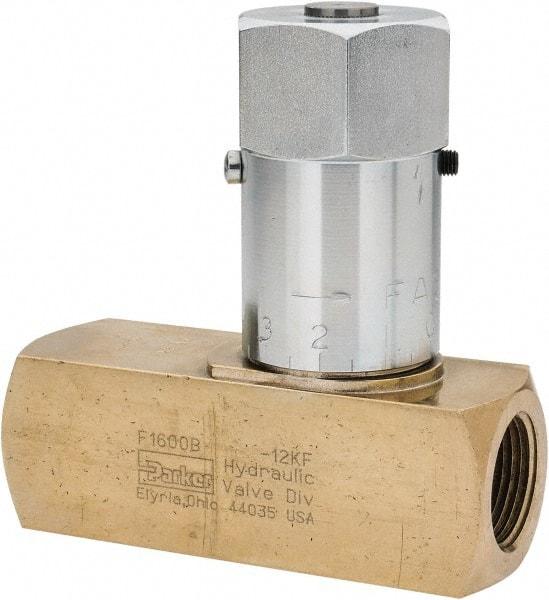 Parker - 40 GPM 1 Inlet Brass Hydraulic Control Valve - 1 - 11-1/2 Thread - Benchmark Tooling