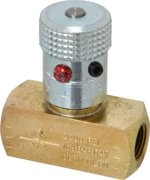 Parker - 3 GPM 1/8 Inlet Brass Hydraulic Control Valve - 1/8-27 Thread - Benchmark Tooling