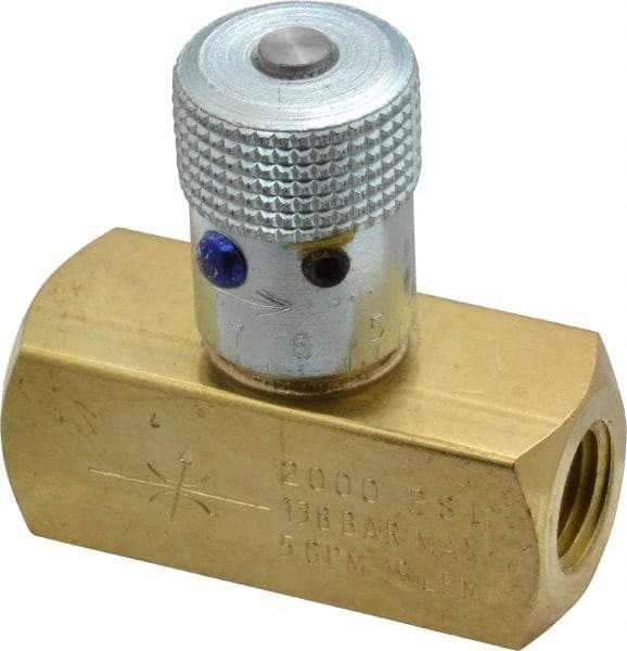 Parker - 5 GPM 1/4 Inlet Brass Hydraulic Control Valve - 1/4-18 Thread - Benchmark Tooling