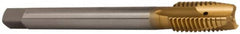 OSG - 1/2-13 UNC, 3 Flute, TiN Finish, Vanadium High Speed Steel Spiral Point Tap - Plug Chamfer, Right Hand Thread, 110mm OAL, 1-21/32" Thread Length, 0.367" Shank Diam, 2B Class of Fit - Exact Industrial Supply