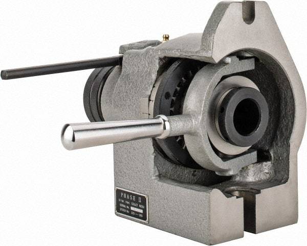 Phase II - 5C Compatible, 24 Increment, Horizontal & Vertical Standard Collet Indexer - 4-1/2" High Center, 1-1/8" Max Collet Capacity, Manual Operation - Benchmark Tooling