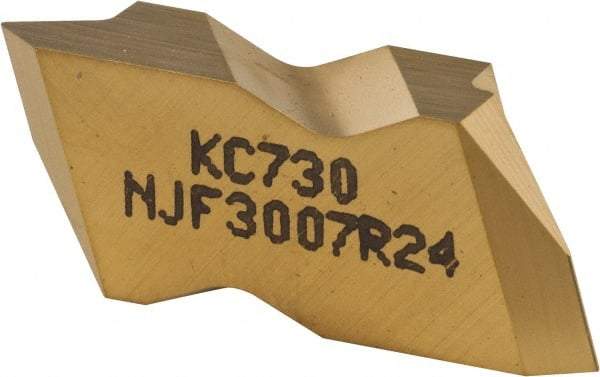 Kennametal - NJF3007 Grade KC730, External UNJ Threading Insert - 24 TPI Ext Pitch, Right Hand Insert, TiN Finish, Carbide - Benchmark Tooling