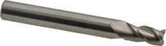 Accupro - 7/32", 3/8" LOC, 1/4" Shank Diam, 2" OAL, 3 Flute, Solid Carbide Square End Mill - Single End, Uncoated, Spiral Flute, 40° Helix, Centercutting, Right Hand Cut, Right Hand Flute - Benchmark Tooling