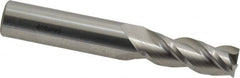 Accupro - 25/64", 1" LOC, 7/16" Shank Diam, 2-3/4" OAL, 3 Flute, Solid Carbide Square End Mill - Single End, Uncoated, Spiral Flute, 40° Helix, Centercutting, Right Hand Cut, Right Hand Flute - Benchmark Tooling