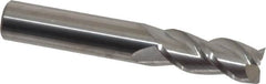 Accupro - 7/16", 1" LOC, 7/16" Shank Diam, 2-3/4" OAL, 3 Flute, Solid Carbide Square End Mill - Single End, Uncoated, Spiral Flute, 40° Helix, Centercutting, Right Hand Cut, Right Hand Flute - Benchmark Tooling