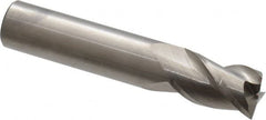 Accupro - 9/16", 7/8" LOC, 9/16" Shank Diam, 3" OAL, 3 Flute, Solid Carbide Square End Mill - Single End, Uncoated, Spiral Flute, 40° Helix, Centercutting, Right Hand Cut, Right Hand Flute - Benchmark Tooling
