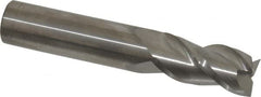 Accupro - 5/8", 1-1/4" LOC, 5/8" Shank Diam, 3-1/2" OAL, 3 Flute, Solid Carbide Square End Mill - Single End, Uncoated, Spiral Flute, 40° Helix, Centercutting, Right Hand Cut, Right Hand Flute - Benchmark Tooling