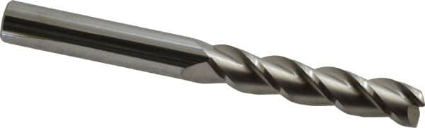 Accupro - 5/8", 3" LOC, 5/8" Shank Diam, 6" OAL, 3 Flute, Solid Carbide Square End Mill - Single End, Uncoated, Spiral Flute, 40° Helix, Centercutting, Right Hand Cut, Right Hand Flute - Benchmark Tooling