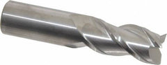 Accupro - 7/8", 1-3/4" LOC, 7/8" Shank Diam, 4" OAL, 3 Flute, Solid Carbide Square End Mill - Single End, Uncoated, Spiral Flute, 40° Helix, Centercutting, Right Hand Cut, Right Hand Flute - Benchmark Tooling