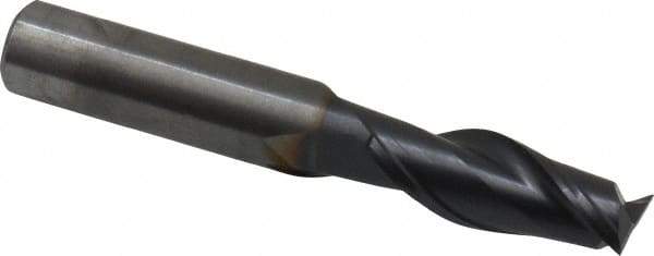 OSG - 3/8", 1" LOC, 3/8" Shank Diam, 2-1/2" OAL, 2 Flute, Solid Carbide Square End Mill - Single End, TiAlN Finish, Spiral Flute, 35° Helix, Centercutting, Right Hand Cut, Right Hand Flute, Series HP421 - Benchmark Tooling