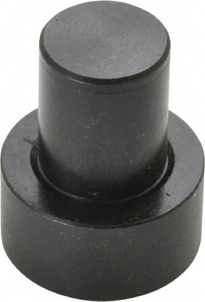 Gibraltar - 1-7/32" OAL, 1/2" Head Height, 1" OD, Low Carbon Steel, Ground, Press Fit Rest Button - Black Oxide Coating, 5/8" Pin Diam - Benchmark Tooling