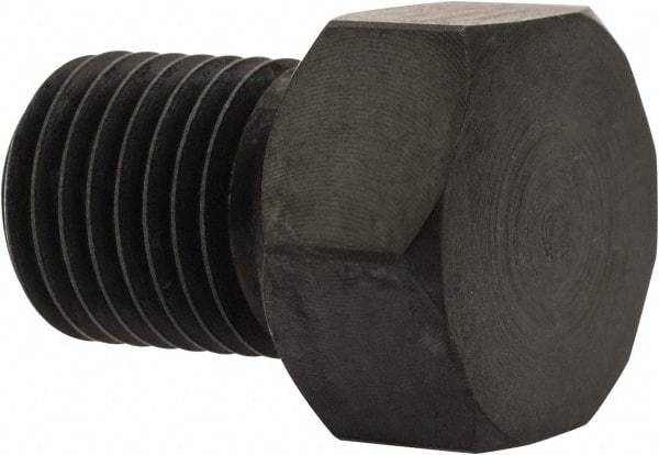 Gibraltar - 11/16" OAL, 1/4" Head Height, Low Carbon Steel, Threaded Rest Button - Black Oxide Coating, 3/8-24 Thread, 1/2" Hex - Benchmark Tooling