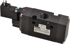 Parker - 3/8", 3-Way Body Ported Stacking Solenoid Valve - 24 VDC, 1.4 CV Rate, Air Return, 2.4" High x 5.29" Long - Benchmark Tooling