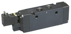 Parker - 1/2", 4-Way Body Ported Stacking Solenoid Valve - 24 VDC, 5.9 CV Rate, Air Return, 2.95" High x 9.13" Long - Benchmark Tooling