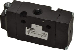 Parker - 1/4", 3-Way Body Ported Stacking Solenoid Valve - 1.4 CV Rate, Air Return, 1.89" High x 3.88" Long - Benchmark Tooling