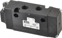 Parker - 1/4", 4-Way Body Ported Stacking Solenoid Valve - 1.4 CV Rate, Air Return, 1.89" High x 4.37" Long - Benchmark Tooling