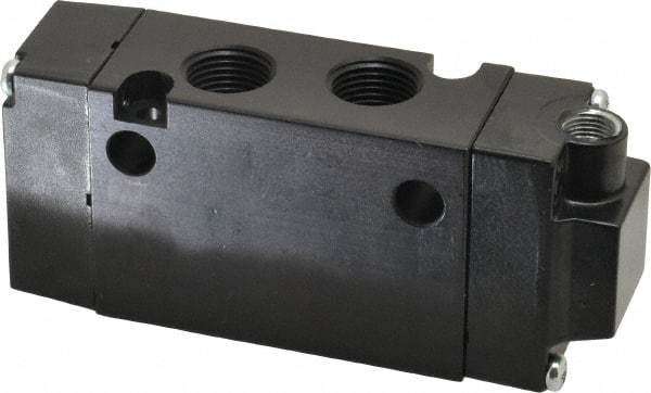 Parker - 3/8", 4-Way Body Ported Stacking Solenoid Valve - 1.4 CV Rate, Air Return, 1.89" High x 4.37" Long - Benchmark Tooling