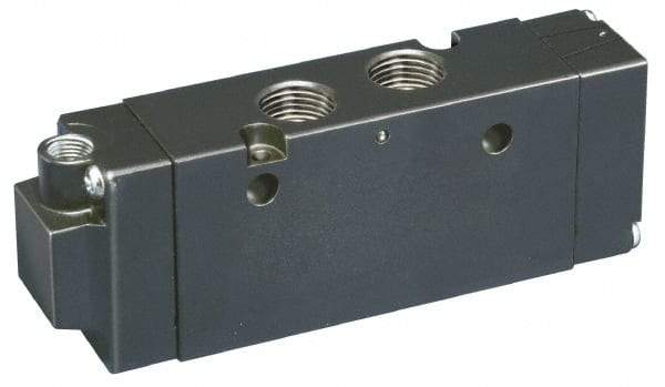 Parker - 1/2", 4-Way Body Ported Stacking Solenoid Valve - 5.9 CV Rate, Air Return, 2.68" High x 7.79" Long - Benchmark Tooling