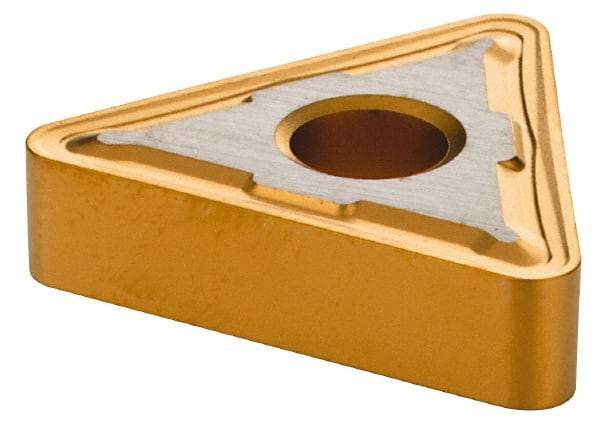 Seco - TNMG434 M5 Grade TP40 Carbide Turning Insert - TiC/TiCN/TiN Finish, 60° Triangle, 1/2" Inscr Circle, 3/16" Thick, 1/16" Corner Radius - Benchmark Tooling