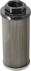 Flow Ezy Filters - 100 Mesh, 76 LPM, 20 GPM, 3.2" Diam, Female Suction Strainer without Bypass - 1 1/4 Port NPT, 7.4" Long - Benchmark Tooling